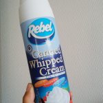 rebel canned whipped cream スプレーホイップクリーム | 業務スーパー | 賞味期限など